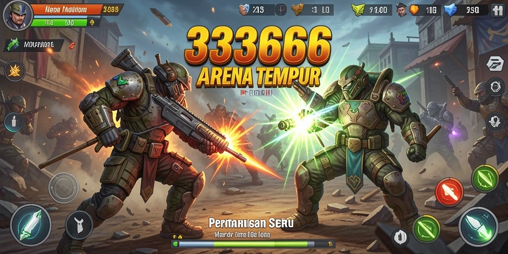 Screenshot gameplay 333666 menampilkan aksi bertarung yang seru.