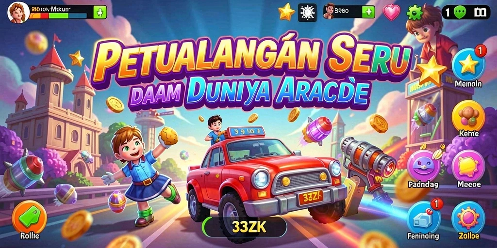 Screenshot utama gameplay 33ZK menampilkan aksi seru dan penuh warna.