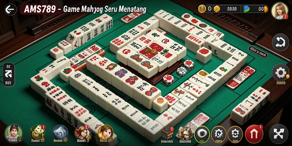 Tampilan screenshot gameplay Mahjong yang menarik di AMS789.