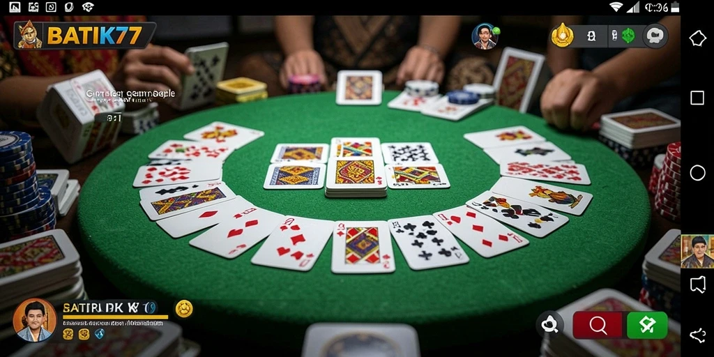 Tampilan gameplay seru dalam permainan Gaple BATIK77.