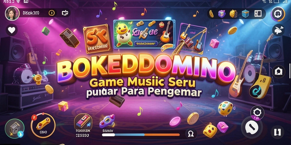 Tangkapan layar permainan BOKEDOMINO yang menampilkan tantangan musik.