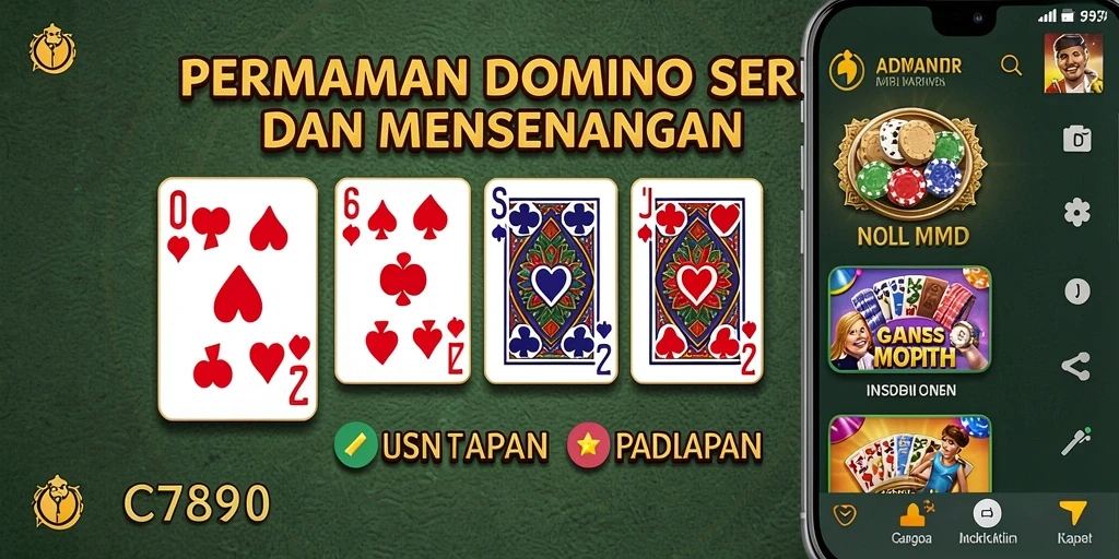 Tangkapan layar C7890 menampilkan aksi seru permainan domino.