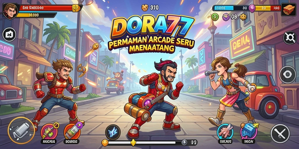 Tampilan gameplay DORA77 yang penuh aksi dan tantangan.