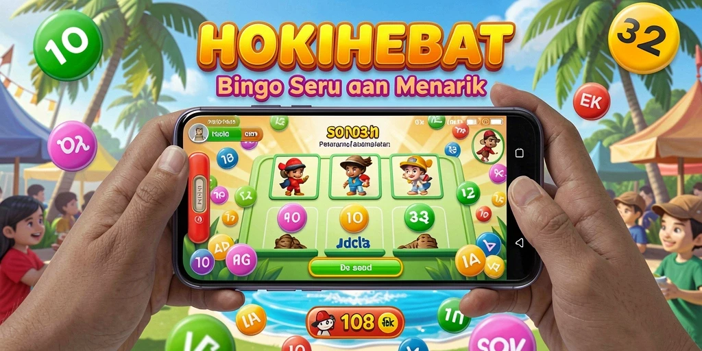 Tampilan gameplay HOKIHEBAT dengan suasana Bingo yang seru.