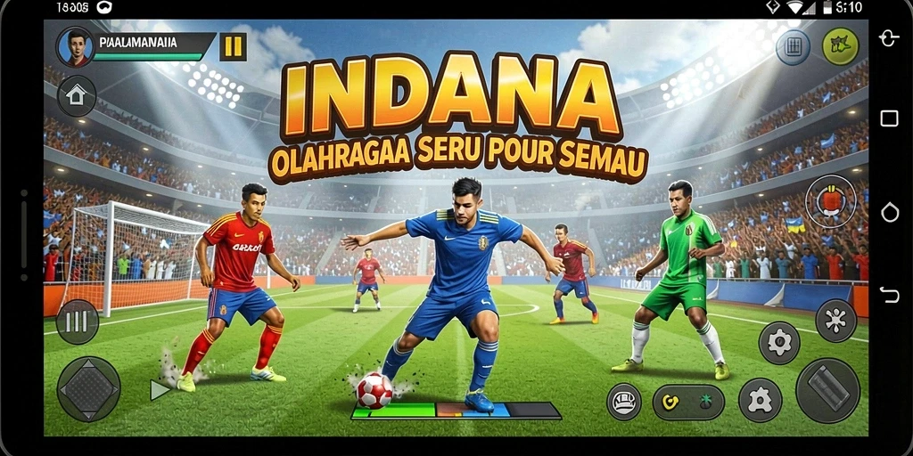 Tampilan gameplay INDAAA yang menarik dan penuh aksi olahraga.