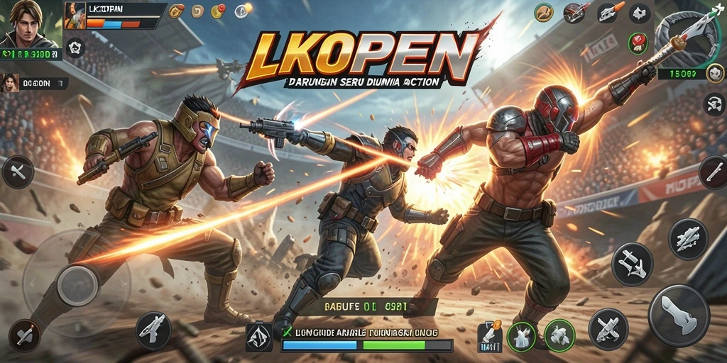 Screenshot dari gameplay mendebarkan di LKOPEN yang menunjukkan aksi seru.