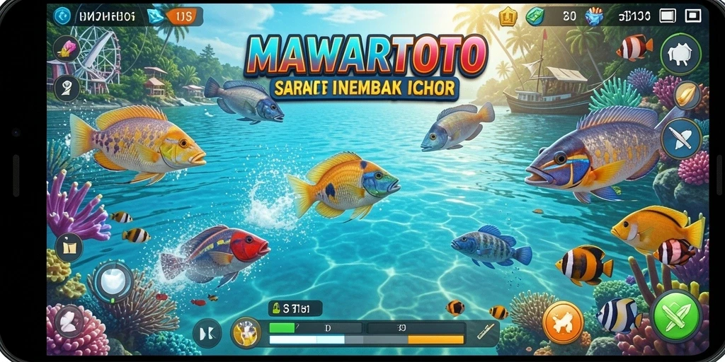 Screenshot gameplay MAWARTOTO menampilkan aksi tembak ikan yang seru.
