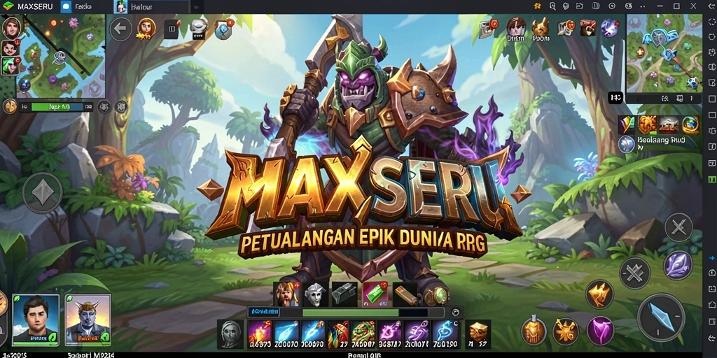 Screenshot gameplay MAXSERU yang menampilkan aksi pertarungan seru.