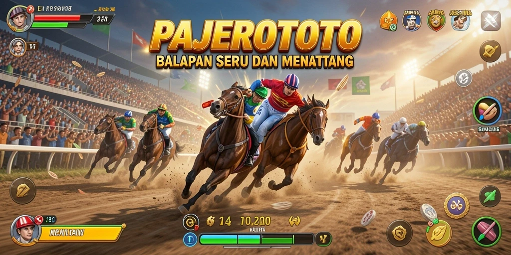 Tampilan seru dari gameplay PAJEROTOTO saat balapan.