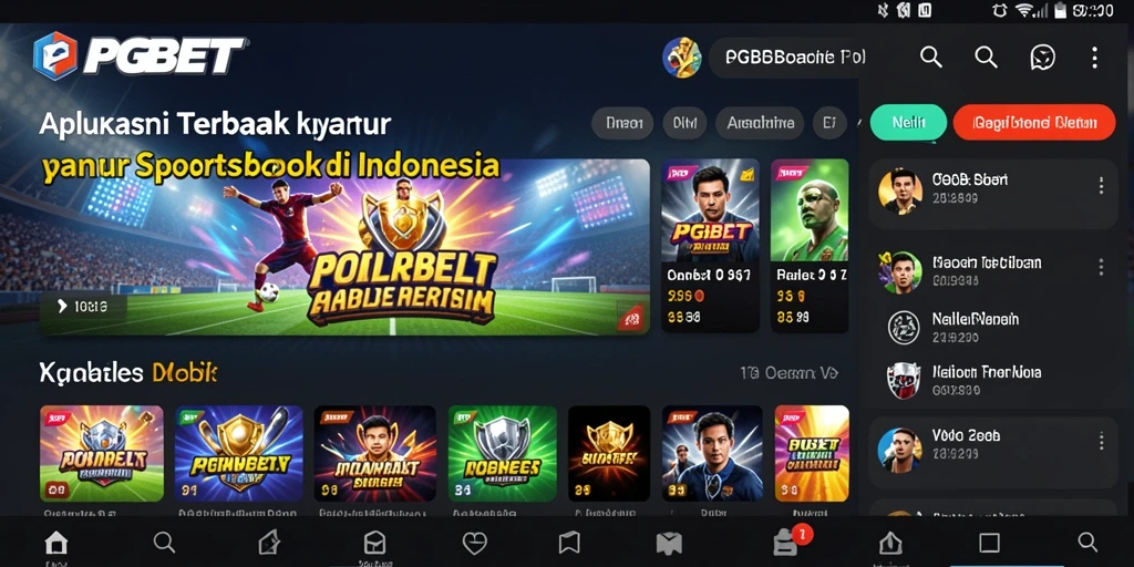Tampilan antarmuka PGBET dengan berbagai pilihan olahraga untuk taruhan.