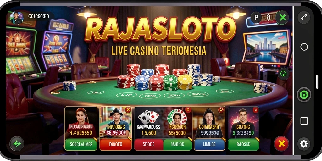 Tampilan gameplay menarik RAJASLOTO dalam sesi Live Casino.