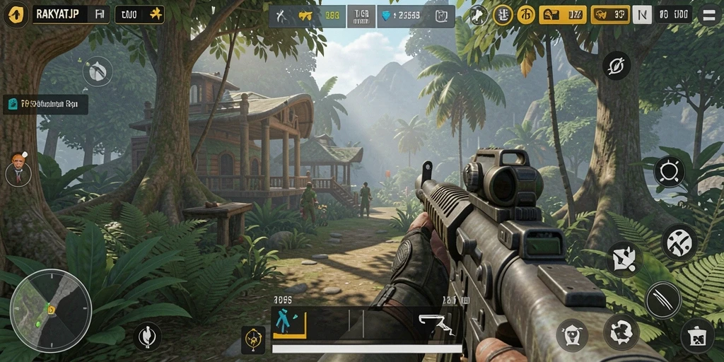 Tampilan gameplay penuh aksi dalam RAKYATJP.