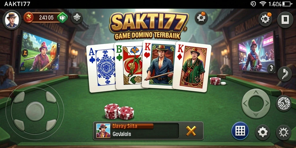 Tampilan utama gameplay SAKTI77 menunjukkan suasana bermain Domino yang seru.