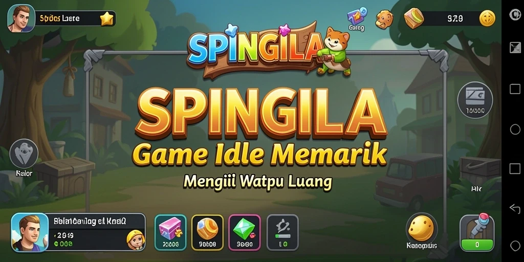 Tampilan gameplay menarik SPINGILA dengan elemen Idle yang memikat.