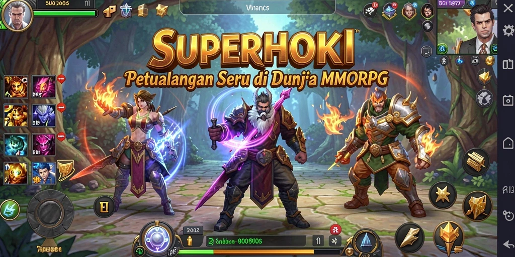 Screenshot menampilkan gameplay epik dan interaksi pemain dalam SUPERHOKI.