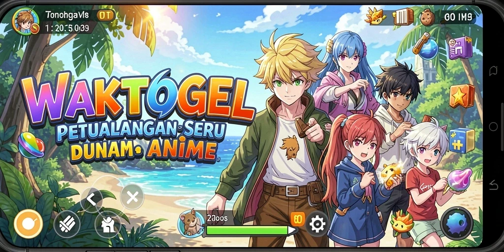 Gameplay WAKTOGEL menampilkan karakter anime dalam aksi seru.