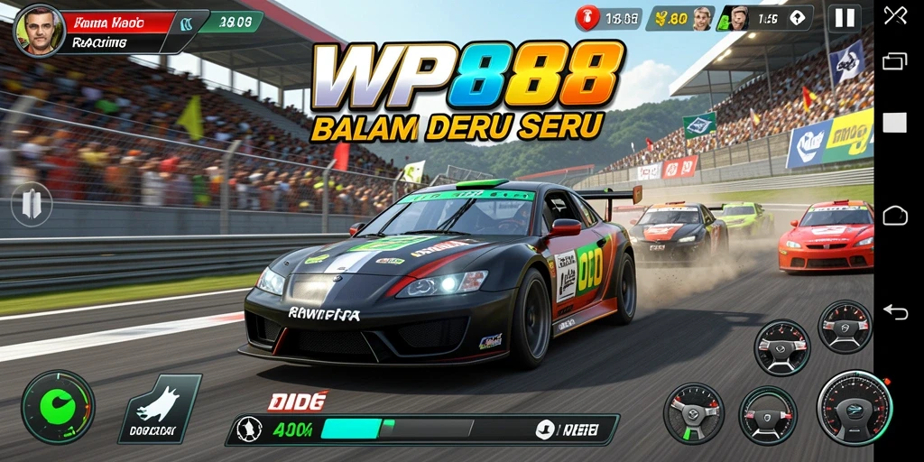 Tampilan warna-warni dari balapan seru di WP888.